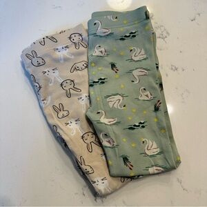 Old Navy Easter Bunnies and Swan Girls Leggings size 5T